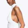 Drapiertes Neckholder-Top – Weiß Drapiertes Neckholder-Top – Weiß