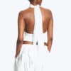 Drapiertes Neckholder-Top – Weiß Drapiertes Neckholder-Top – Weiß