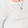 Dreilagiges Langarmshirt aus Baumwolle – Weiß