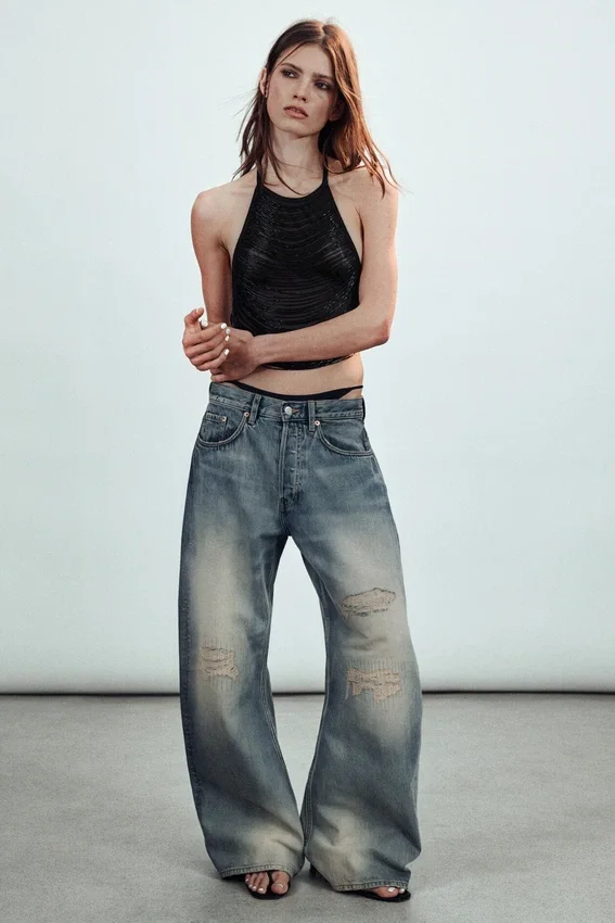 Drift Low Rise Loose Barrel Jeans – Mittelblau – Mittelblau Drift Low Rise Loose Barrel Jeans – Mittelblau – Mittelblau