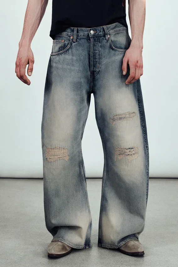 Drift Low Rise Loose Barrel Jeans – Mittelblau – Mittelblau Drift Low Rise Loose Barrel Jeans – Mittelblau – Mittelblau