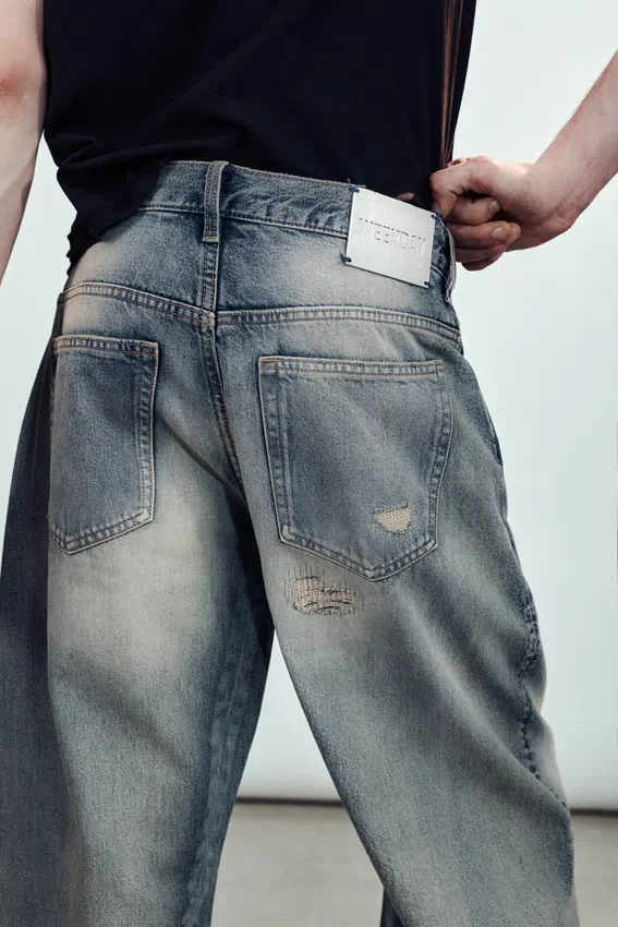 Drift Low Rise Loose Barrel Jeans – Mittelblau – Mittelblau Drift Low Rise Loose Barrel Jeans – Mittelblau – Mittelblau