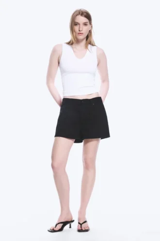 Duchess Low Rise Distressed Mini-Jeansshorts – Black Rinse – Schwarz Duchess Low Rise Distressed Mini-Jeansshorts – Black Rinse – Schwarz