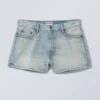 Duchess Low Rise Distressed Mini-Jeansshorts – Port Blue – Hellblau Duchess Low Rise Distressed Mini-Jeansshorts – Port Blue – Hellblau