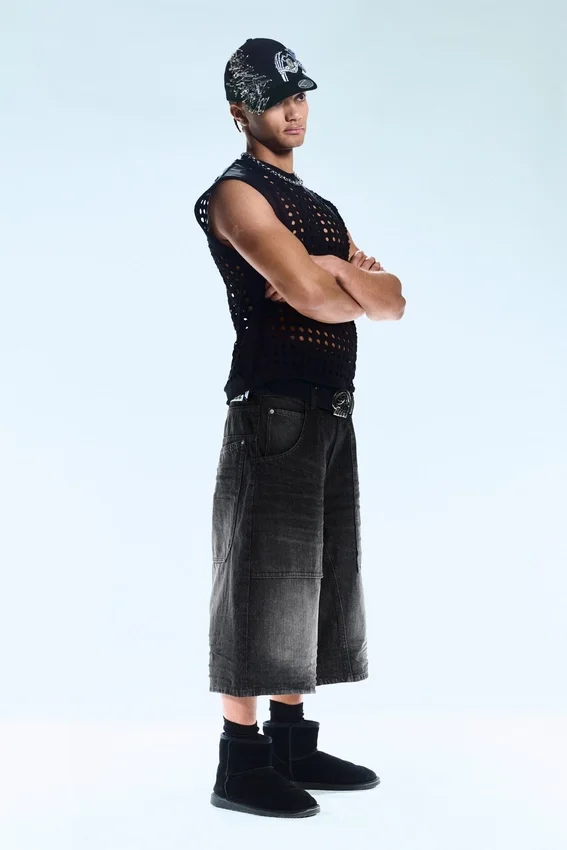 Dunno Unisex Loose Fit Carpenter Jorts – Black Web – Schwarz | Cheap Monday GB Dunno Unisex Loose Fit Carpenter Jorts – Black Web – Schwarz | Cheap Monday GB