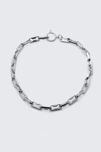 Edelstahl-Kettenhalskette – Silber
