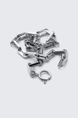 Edelstahl-Kettenhalskette – Silber