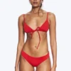 Einfarbige Bikinihose – Leuchtend rot