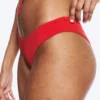 Einfarbige Bikinihose – Leuchtend rot