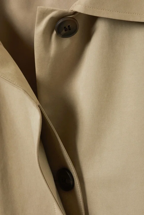 Einreihiger Oversize-Car-Coat – Beige Einreihiger Oversize-Car-Coat – Beige