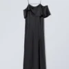 Elia Langes schulterfreies Kleid – Dunkelgrau Elia Langes schulterfreies Kleid – Dunkelgrau