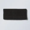 Elsa geripptes Strickstirnband – Schwarz