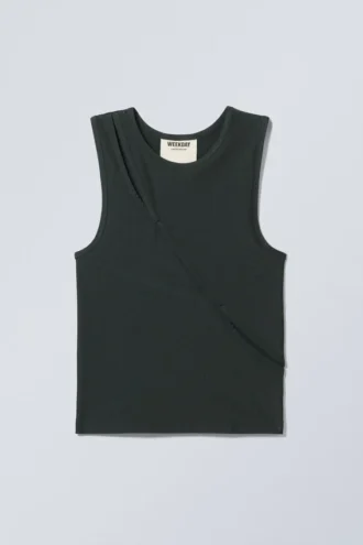 Eng anliegendes Tanktop – Dunkelgrau