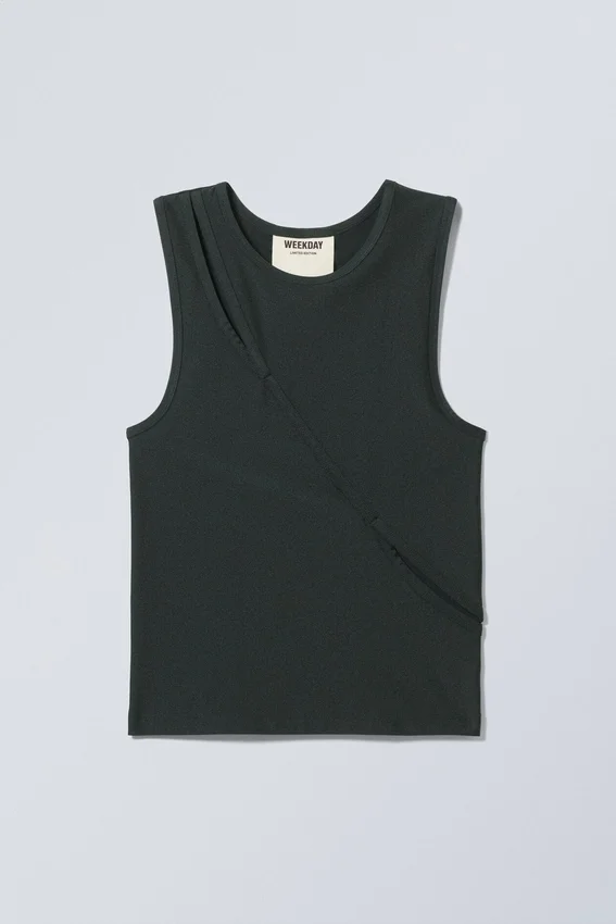 Eng anliegendes Tanktop – Dunkelgrau Eng anliegendes Tanktop – Dunkelgrau