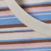 Enges Mini-T-Shirt – Blau/Rosa mit mehrfarbigen Streifen Enges Mini-T-Shirt – Blau/Rosa mit mehrfarbigen Streifen