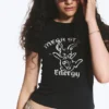 Enges Mini-T-Shirt mit Print – Schwarz – Bunny Enges Mini-T-Shirt mit Print – Schwarz – Bunny