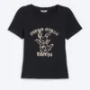 Enges Mini-T-Shirt mit Print – Schwarz – Bunny Enges Mini-T-Shirt mit Print – Schwarz – Bunny