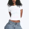 Enges Mini-T-Shirt mit Print – Weiß – White Bunny Enges Mini-T-Shirt mit Print – Weiß – White Bunny