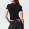 Enges Mini-T-Shirt – Schwarz Enges Mini-T-Shirt – Schwarz