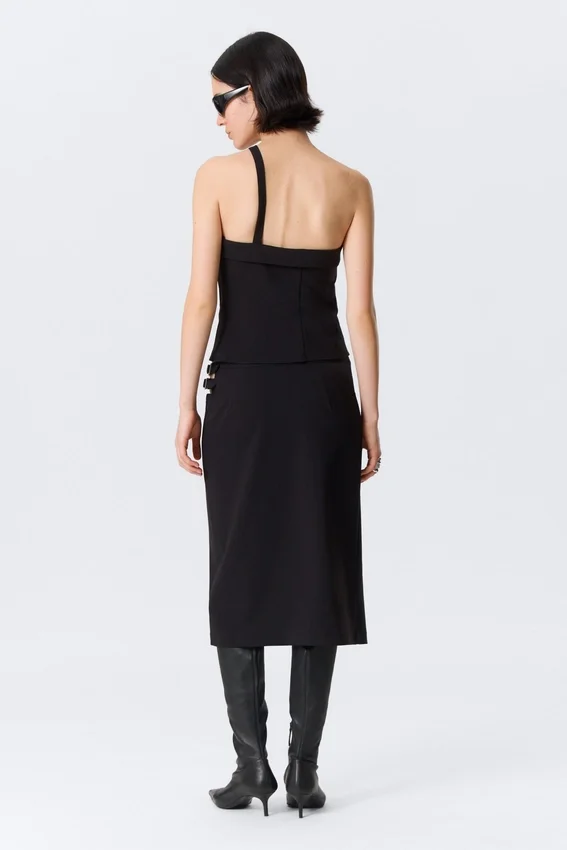 Faustina C Mid Rise Side-Buckle Pencil Rock – Schwarz Faustina C Mid Rise Side-Buckle Pencil Rock – Schwarz