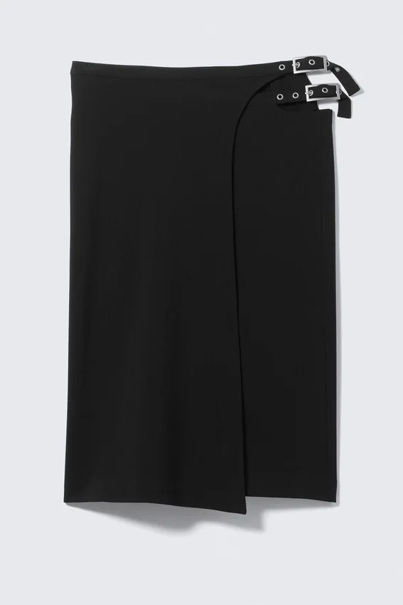 Faustina C Mid Rise Side-Buckle Pencil Rock – Schwarz Faustina C Mid Rise Side-Buckle Pencil Rock – Schwarz