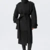Faustina C Oversized-Trenchcoat mit doppelter Knopfleiste – Schwarz Faustina C Oversized-Trenchcoat mit doppelter Knopfleiste – Schwarz