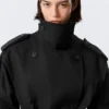 Faustina C Oversized-Trenchcoat mit doppelter Knopfleiste – Schwarz Faustina C Oversized-Trenchcoat mit doppelter Knopfleiste – Schwarz