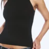 Figurbetontes Tanktop aus Baumwolljersey – Schwarz Figurbetontes Tanktop aus Baumwolljersey – Schwarz