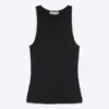 Figurbetontes Tanktop aus Baumwolljersey – Schwarz Figurbetontes Tanktop aus Baumwolljersey – Schwarz