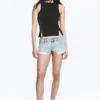 Figurbetontes Tanktop mit Haken- und Ösenverschluss – Schwarz Figurbetontes Tanktop mit Haken- und Ösenverschluss – Schwarz