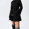 Fit-and-Flare-Mini-Hemd-Kleid – Schwarz Fit-and-Flare-Mini-Hemd-Kleid – Schwarz