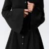 Fit-and-Flare-Mini-Hemd-Kleid – Schwarz Fit-and-Flare-Mini-Hemd-Kleid – Schwarz