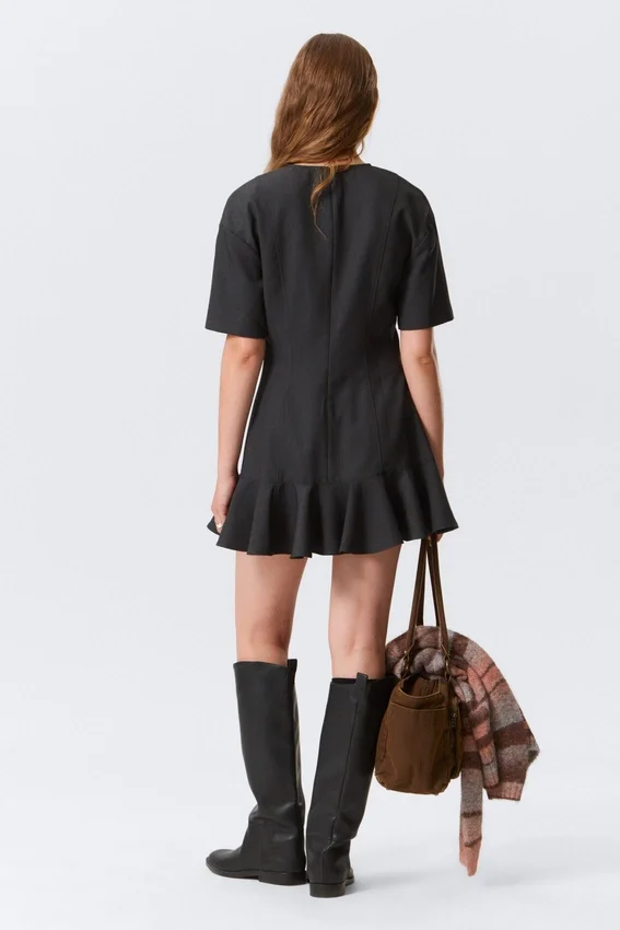 Fit-and-Flare-Mini-Kleid – Dunkelgrau Fit-and-Flare-Mini-Kleid – Dunkelgrau