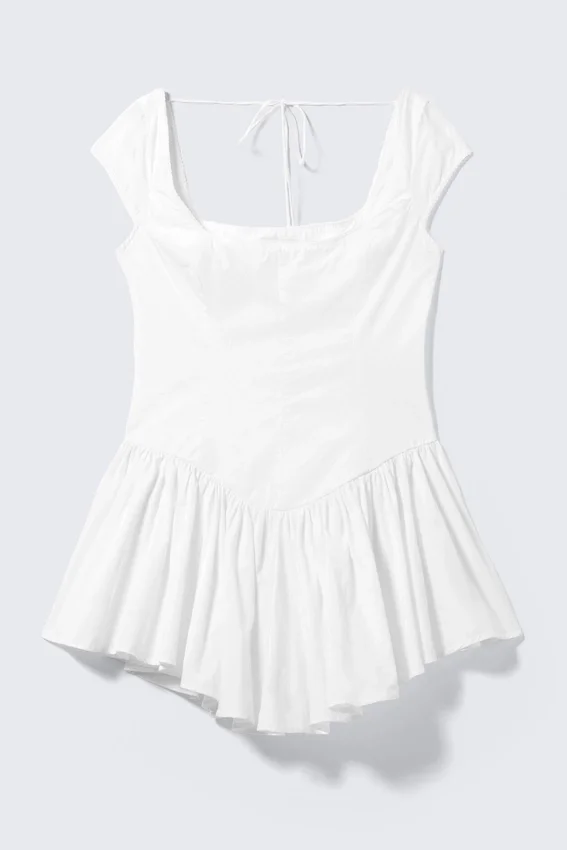 Fit-and-Flare-Mini-Kleid – Weiß Weiß Fit-and-Flare-Mini-Kleid – Weiß Weiß