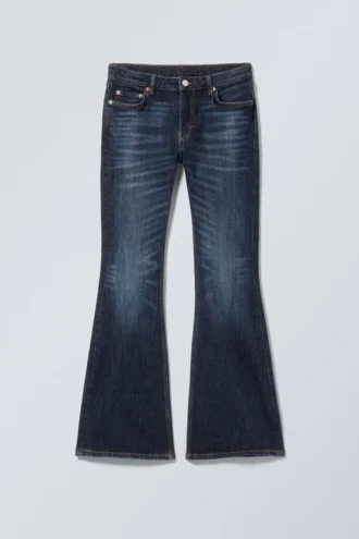 Flame Low-Rise-Jeans mit schmalem, ausgestelltem Bein – Vein Blue – Dunkelblau Flame Low-Rise-Jeans mit schmalem, ausgestelltem Bein – Vein Blue – Dunkelblau