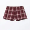Flanell-Boxershorts – Dunkelrot kariert Flanell-Boxershorts – Dunkelrot kariert