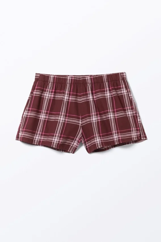 Flanell-Boxershorts – Dunkelrot kariert Flanell-Boxershorts – Dunkelrot kariert