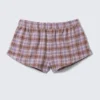 Flanell-Pyjama-Boxershorts – Lila Karomuster Flanell-Pyjama-Boxershorts – Lila Karomuster