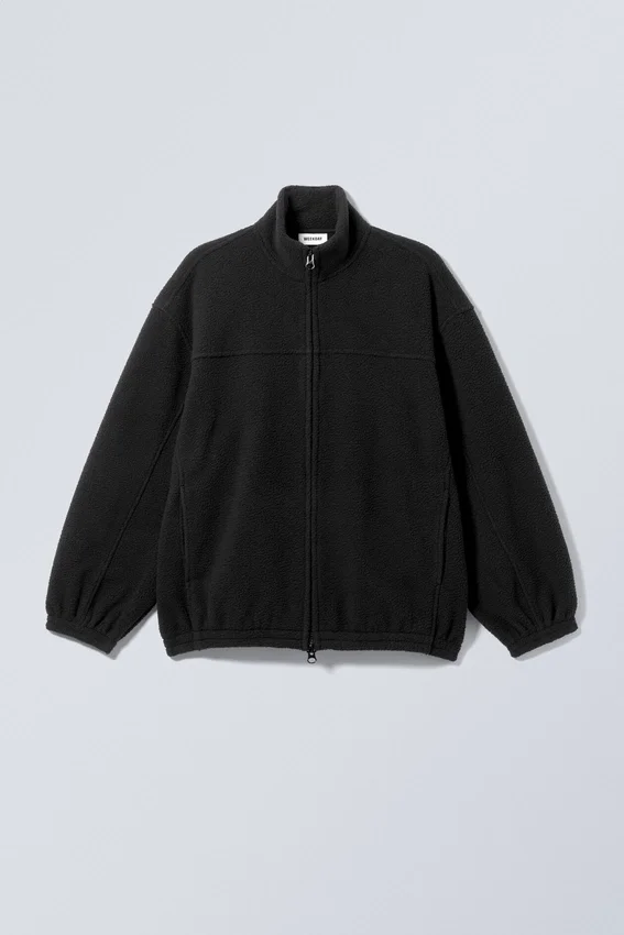 Fleece-Jacke mit Reißverschluss – Schwarz Fleece-Jacke mit Reißverschluss – Schwarz