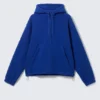 Fleece-Kapuzenpullover mit halbem Reißverschluss – Hellblau Fleece-Kapuzenpullover mit halbem Reißverschluss – Hellblau