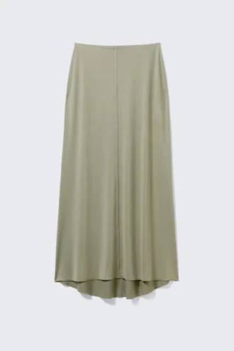 Fließender High-Low-Maxirock – Khaki-Grün