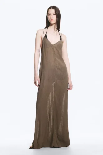 Fließendes Maxikleid – Braun