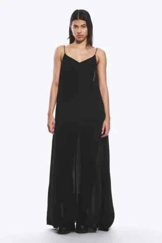 Fließendes Maxikleid – Schwarz