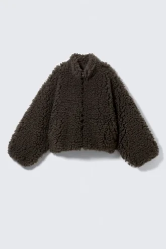 Fluffy Fleece Jacket – Braun