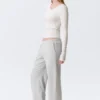 Frottee-Jogginghose mit niedriger Leibhöhe – Grau meliert Frottee-Jogginghose mit niedriger Leibhöhe – Grau meliert