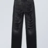 Galaxy Loose Straight Distressed Jeans – Distressed Black Galaxy Loose Straight Distressed Jeans – Distressed Black