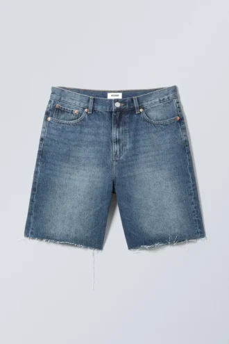 Galaxy Mid Rise Loose Denim Shorts – Spinel Blue