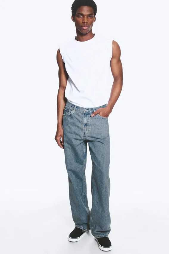 Galaxy Mid Rise Loose Straight Jeans – 2000 Blue – Mittelblau Galaxy Mid Rise Loose Straight Jeans – 2000 Blue – Mittelblau