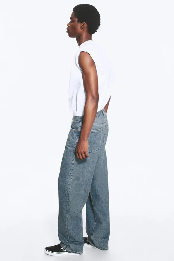 Galaxy Mid Rise Loose Straight Jeans – 2000 Blue – Mittelblau Galaxy Mid Rise Loose Straight Jeans – 2000 Blue – Mittelblau
