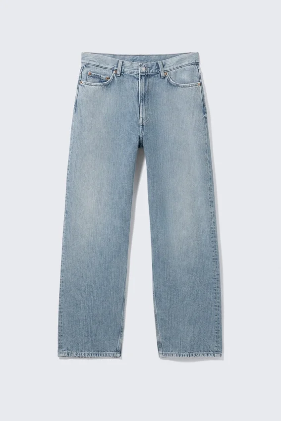 Galaxy Mid Rise Loose Straight Jeans – Blue Fade – Mittelblau Galaxy Mid Rise Loose Straight Jeans – Blue Fade – Mittelblau